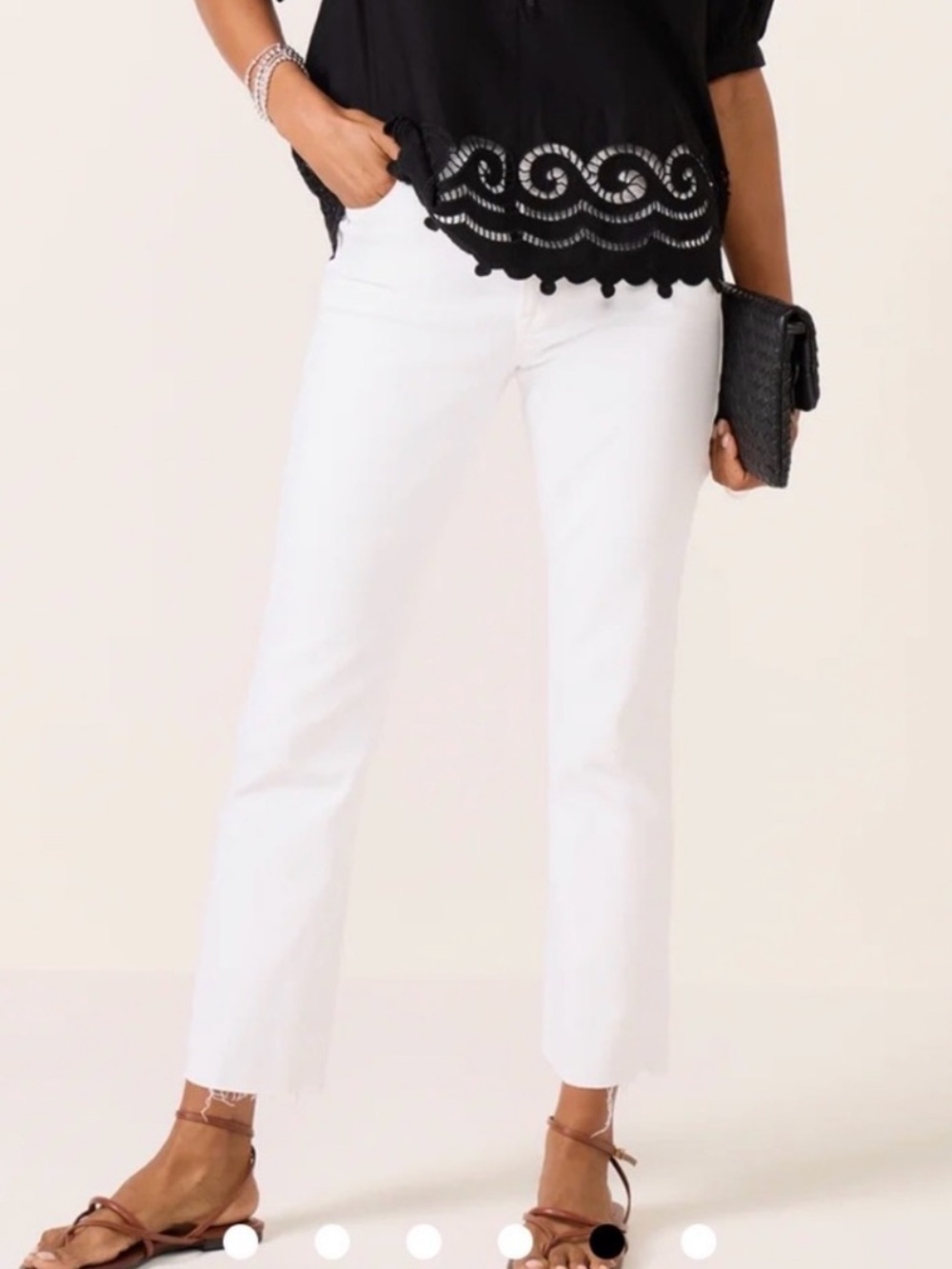 Good American Women’s Raw Hem Jean Size 6/28 in White